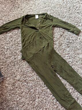 Ribbed Lou Lou Olive Green Baby Set 6-12 Months